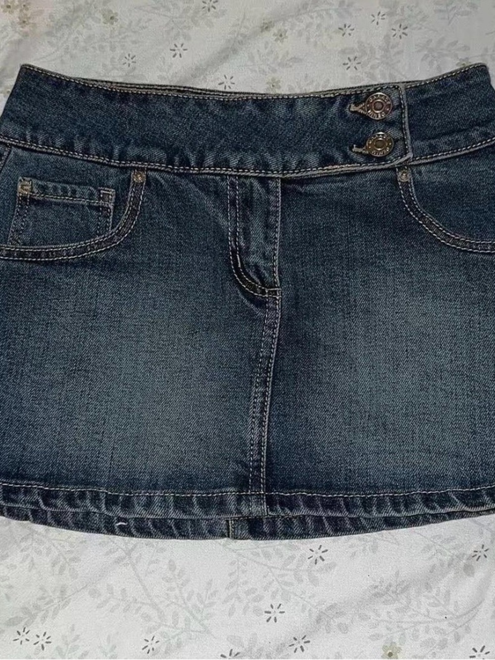 Garage Dark Blue Denim Mini Skirt